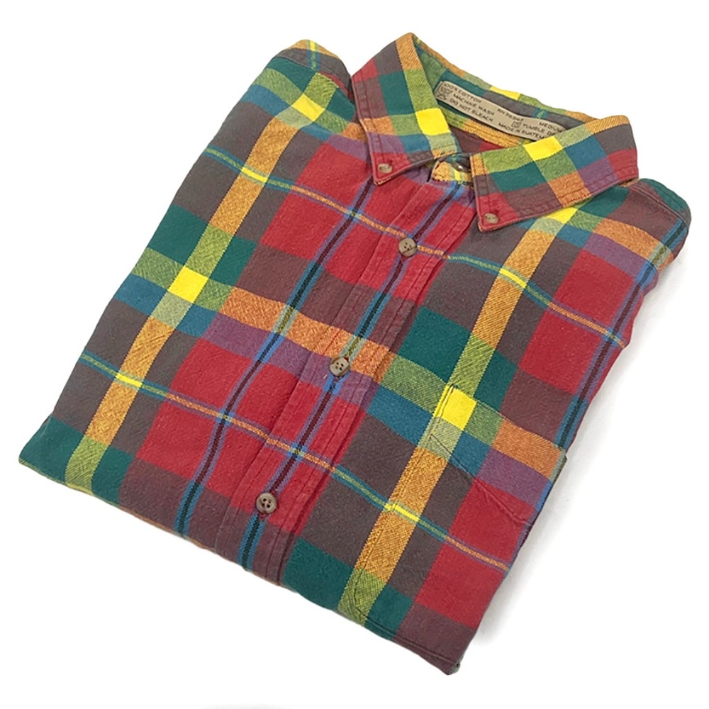 Red Plaid Vintage Button Down Shirt
